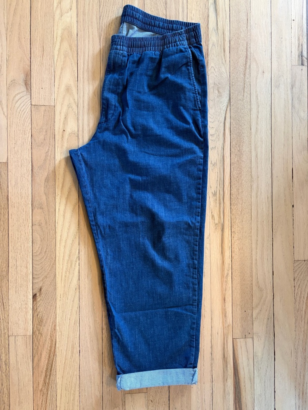Uniqlo Casual Elastic Waist Dark Blue Denim Joggers